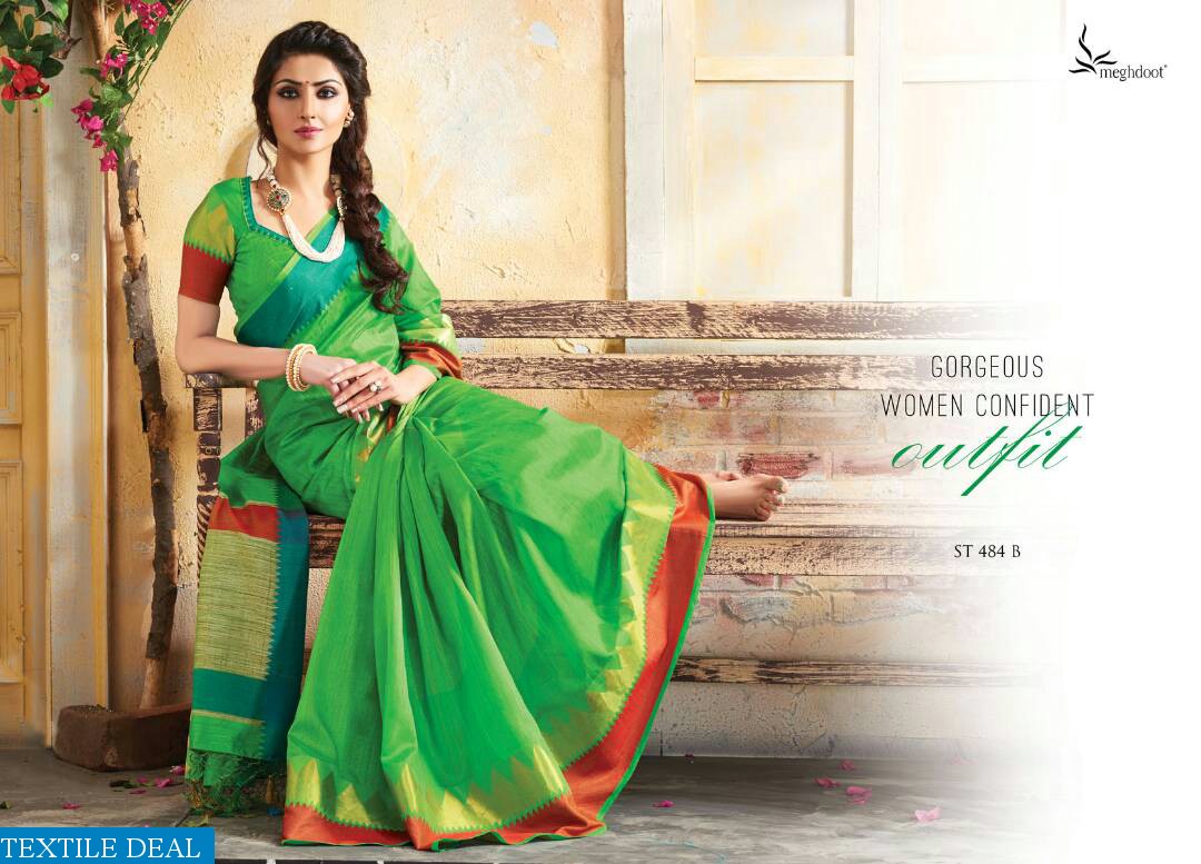 meghdoot Tassels Wholesale Cotton Silk Ethnic Saree